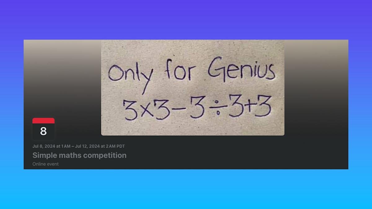 A fake Facebook event disguised as a math problem has been one of its ...